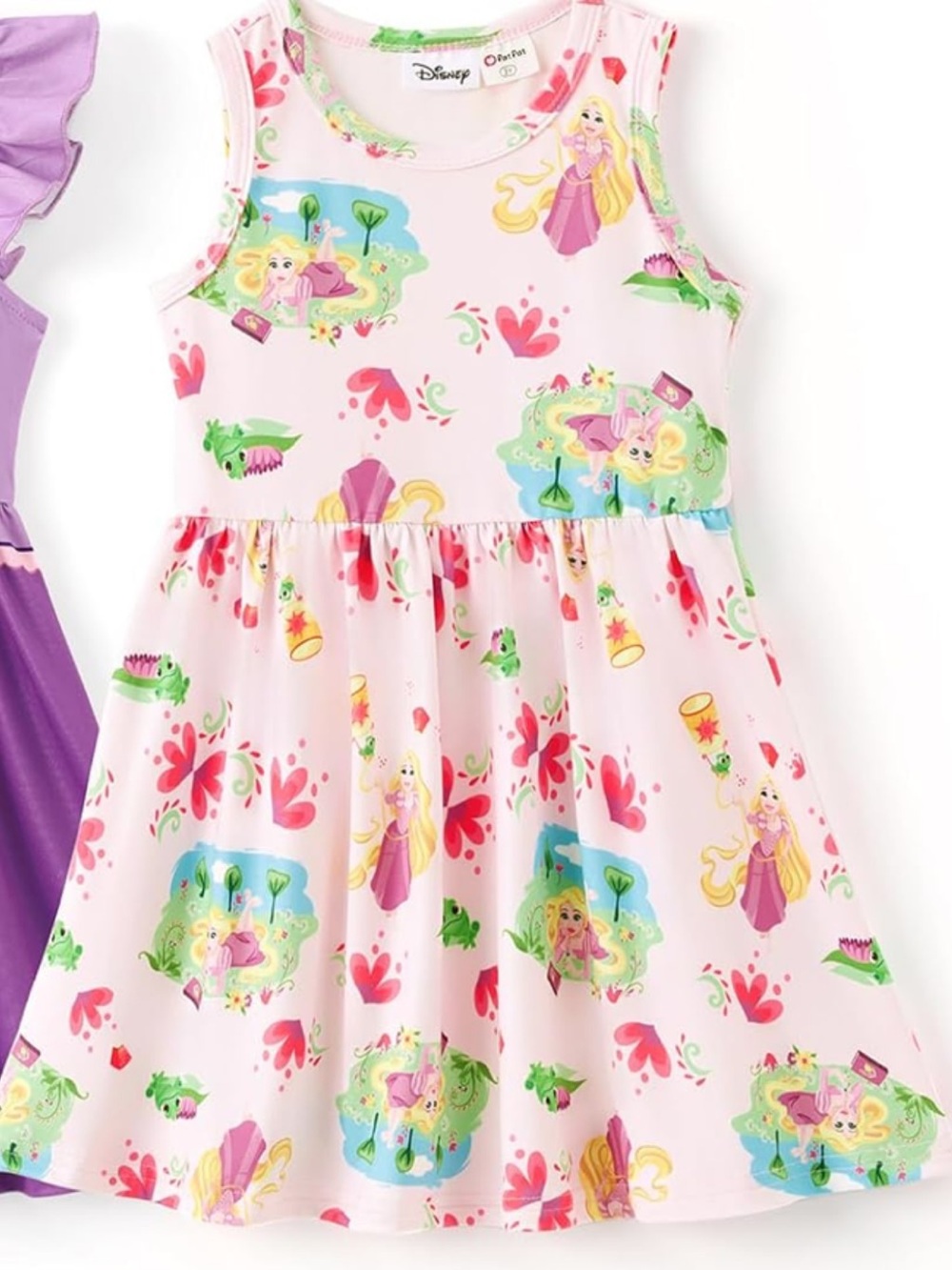 PATPAT Disney Princess Pink Rapunzel Print Sleeveless Dress - Size 5-6
